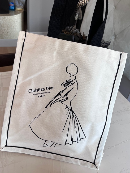 New! Christian Dior V&A Canvas Cosmetic Beauty Tote Bag